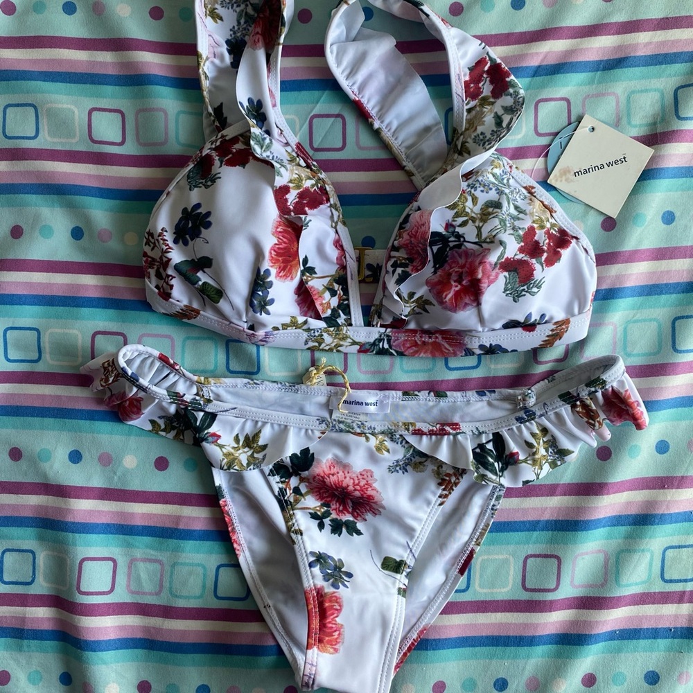 Marina West floral 2 piece bikini NWT